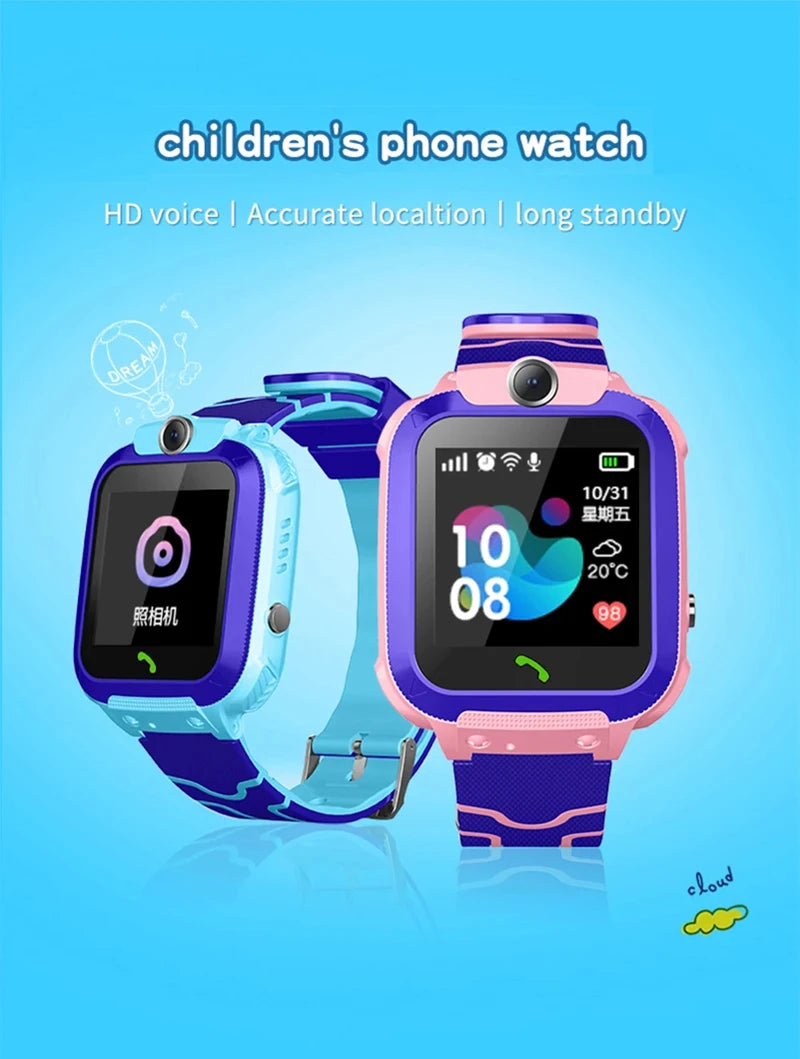 Lenovo 2026 5G Kids Smart Watch Sim Card Call SOS GPS Location Child Smart Watch Camera Waterproof Watch For Boys Girls Present