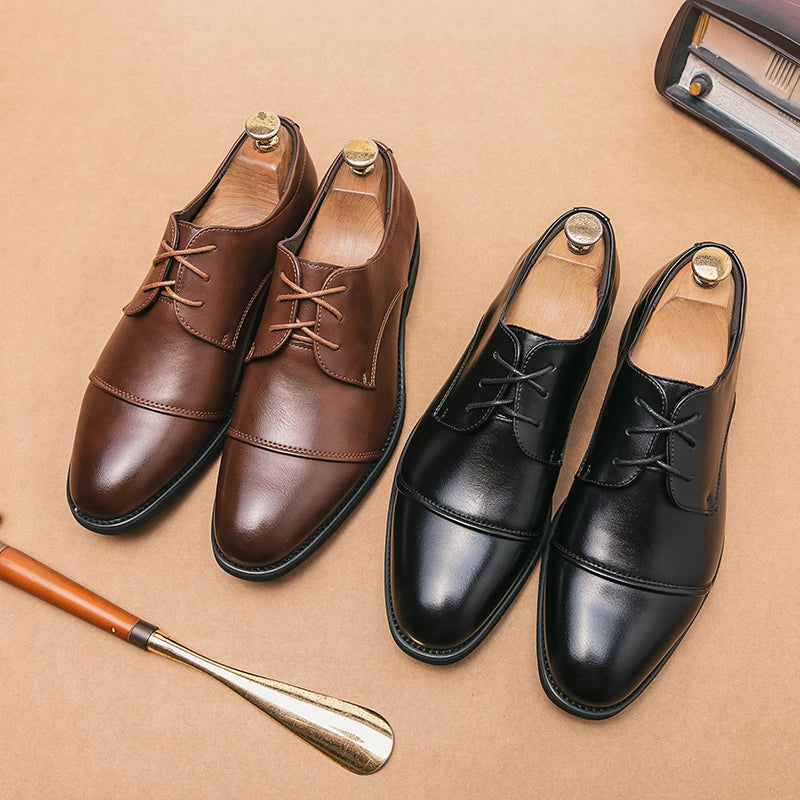 Men Formal Shoes Leather Business Casual Shoes High Quality Dress Pointed Luxury