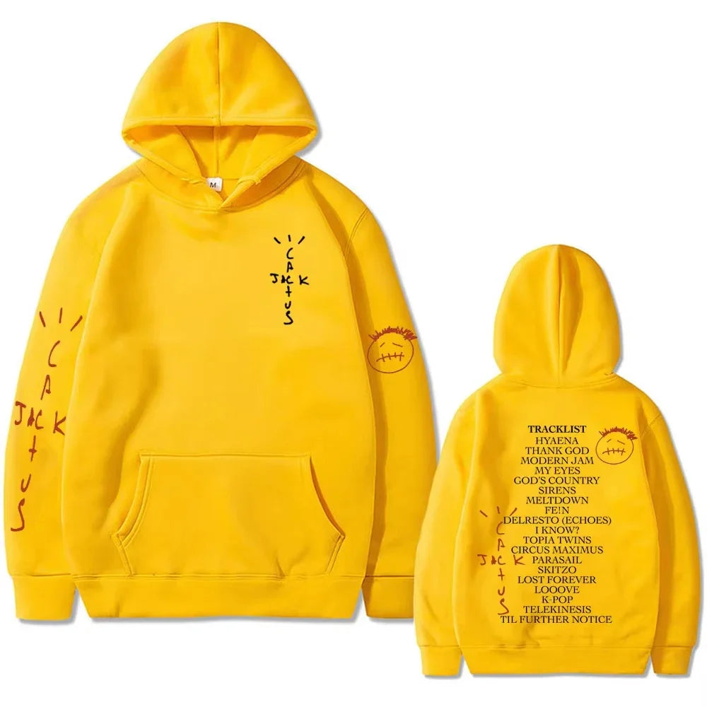 Cactus Jack Utopia Graphics Hoodie Men Hip Hop Fashion Trend Harajuku Streetwear