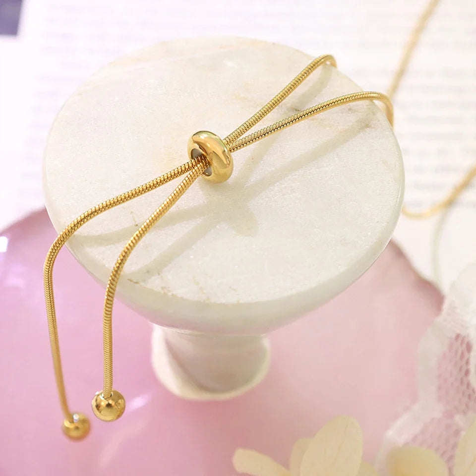 eManco Personalized Snake Chain Adjustable Y Necklace Clavicle Pendant Stainless Steel Necklace Women's Holiday Gift