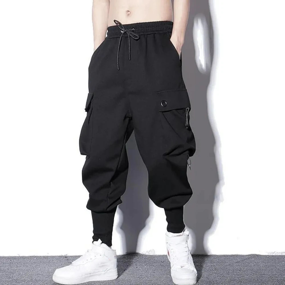 Loose Harem Pants Men Cargo Trousers Hip Hop Outdoor Casual Ankle Length Pant