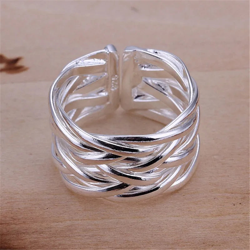 women wedding 925 Sterling Silver Rings valentine gifts open ring party