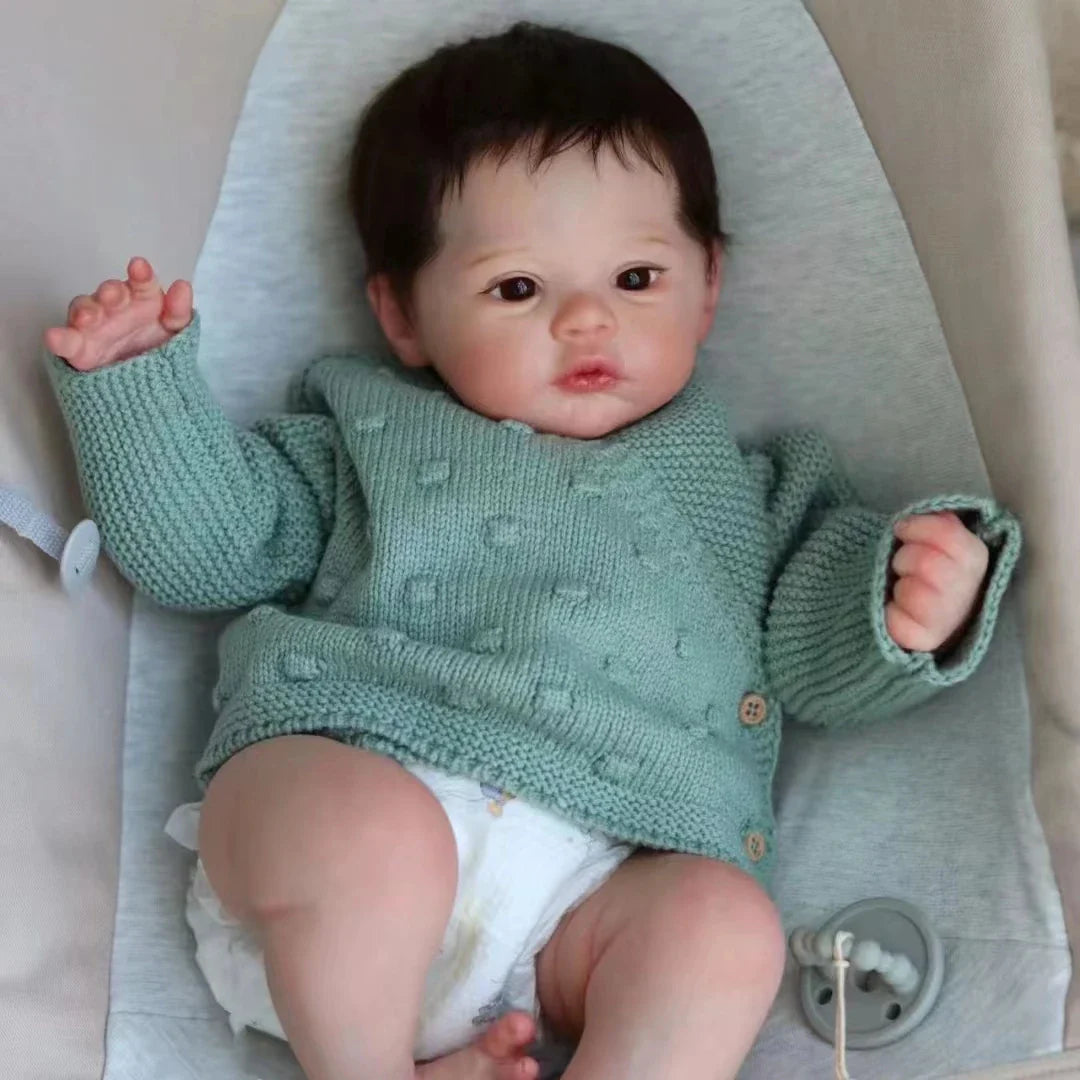 45cm Cuddly Full Body Silicone Vinyl Meadow Bebe Reborn Girl With Rooted Hair Visible Veins Lifelike Newborn Baby Girl