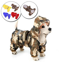 Pet Dog Raincoat Outdoor Puppy Pet Rainwear Reflective Hooded Waterproof Jacket