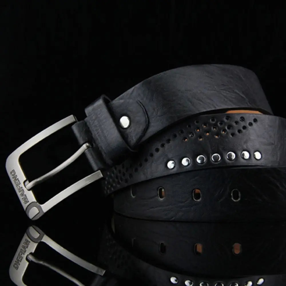 Genuine Leather Men's Belt Luxury High Quality Classic Buckle Business Cowboy Vintage Waistband Alloy Belts