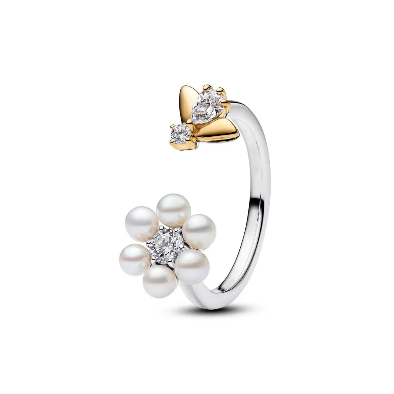 Fine Original 925 Sterling Silver Rings Pearl Flower Bow Heart-Shape Rings For Women Luxury Jewelry Party Gifts
