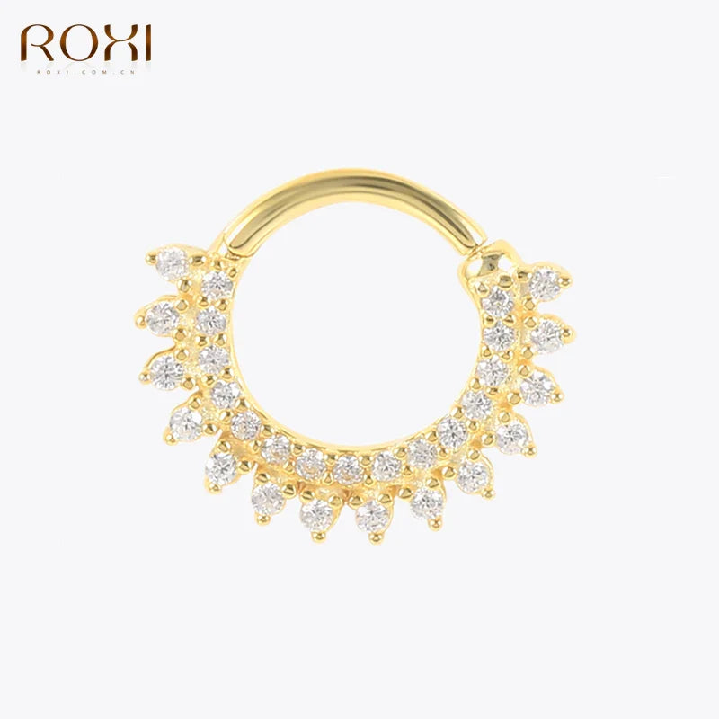 ROXI Multible Crystal Hoop Earrings for Women 2021 925 Sterling Silver Ear Nose Jewelry Earrings Heart Round joyas de plata 925