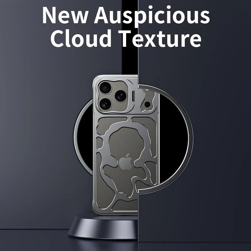 Metal Hollow Magnetic Phone Case,For IPhone 17 Pro Max iPhone Air Protective Case, Breathable And Heat Dissipating Metal Bracket