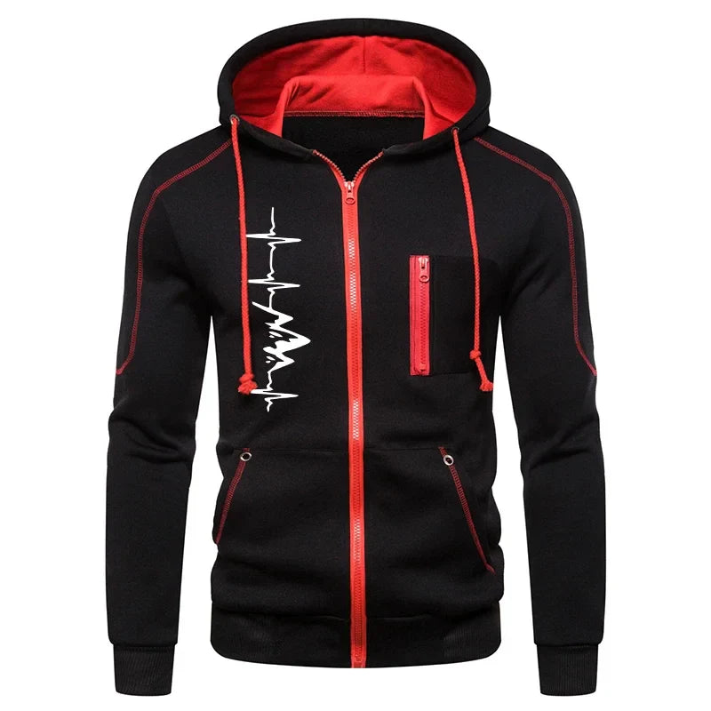 High Quality Autumn Winter Outdoors Hoodie Daily Men's Clothing Jogging Casual Sports Single Piece Zipper Jacket and Sport Pants