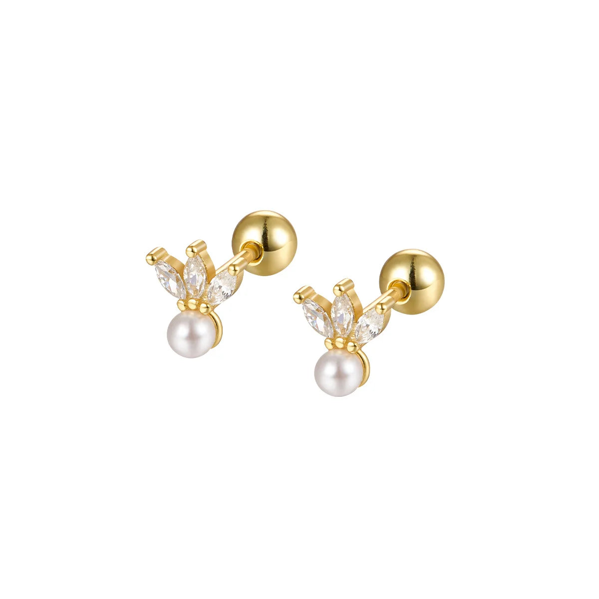 WANTME 925 Sterling Silver Fashion Love Butterfly Romantic Star Crown Screw Stud Earrings for Women Ear Bone Piercing Jewelry
