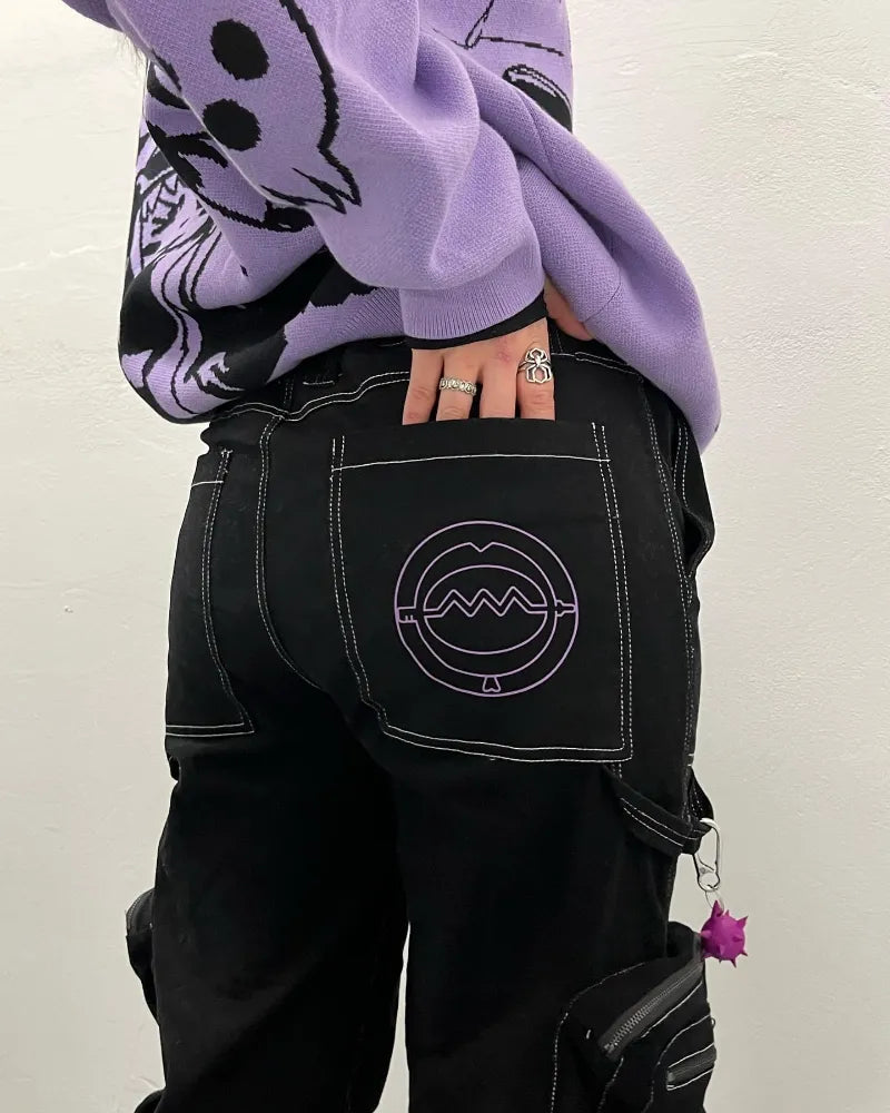 Y2K baggy Jeans trend jeans men  women models printed casual streetwear hip hop