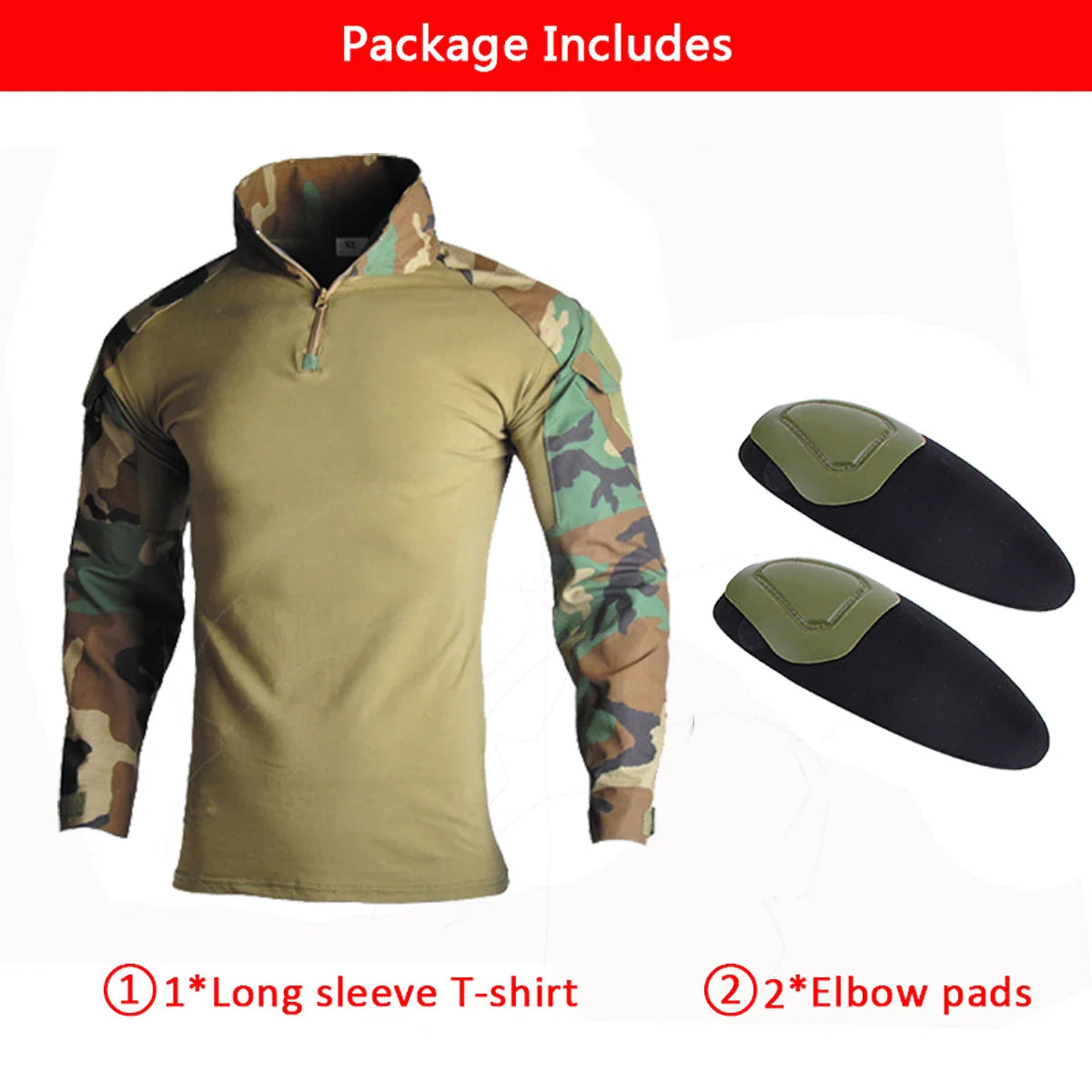Outdoor Tactical Uniform Military Camo Hiking Training Shirts Workwear Cargo Pants+Pads Airsoft Paintball Hunting Clothes Sets