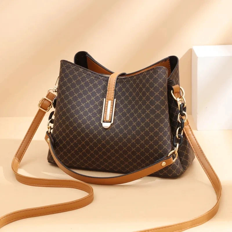 Fashion Bucket Bag Women PU Leather Shoulder Bag Brands