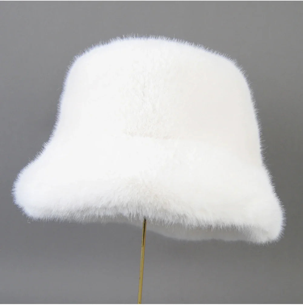False Mink Fur Berets Elegant Women's Winter Caps New Design Fashion Artificial Fur Hats Knitted Warm False Mink Fur Beanies Hat