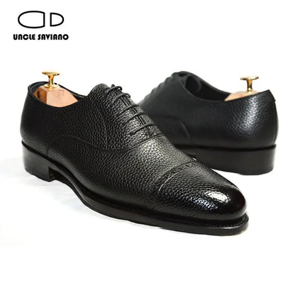 Uncle Saviano Elegent Oxford Men Dress Shoes Formal Wedding Best Man Shoe Business Office Genuine Leather Designer Mans Shoes