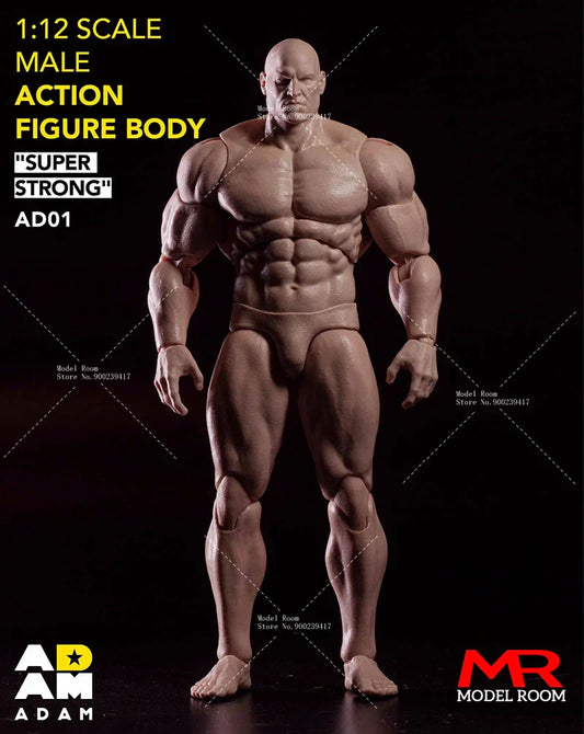 MUFF TOYS ADAM 1/12 Male Strong Muscle Joint Body 6'' Super Flexible Comic Soldier Action Figure Body Doll