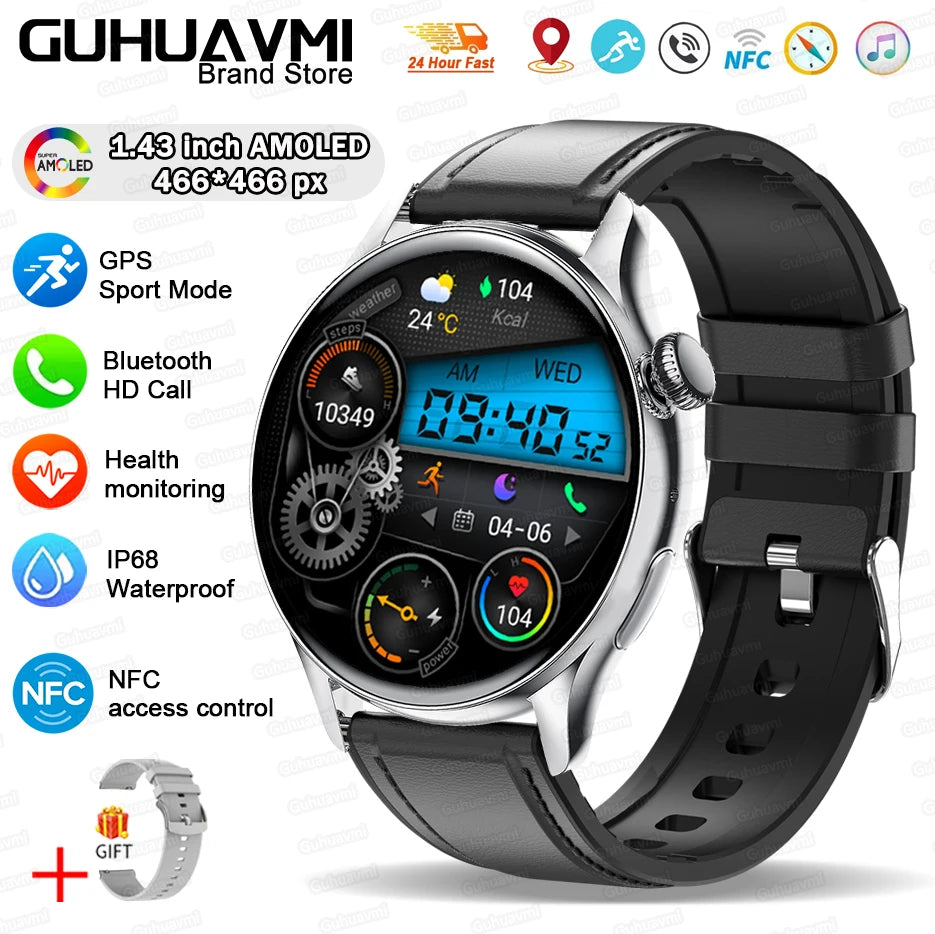 2026New Smart Watch Women Custom Dial NFC GPS trajectory clock Heart Rate bloodpressure BT Call Smartwatch For Android iOS mini