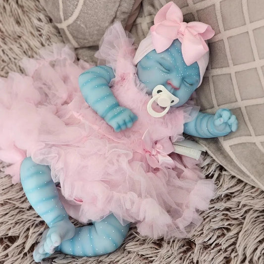 Original NPK 19inch Peaches Avatar Full Body Vinyl Reborn Baby Doll Handmade Realistic 3D Skin Waterproof Bath Collectible Toy