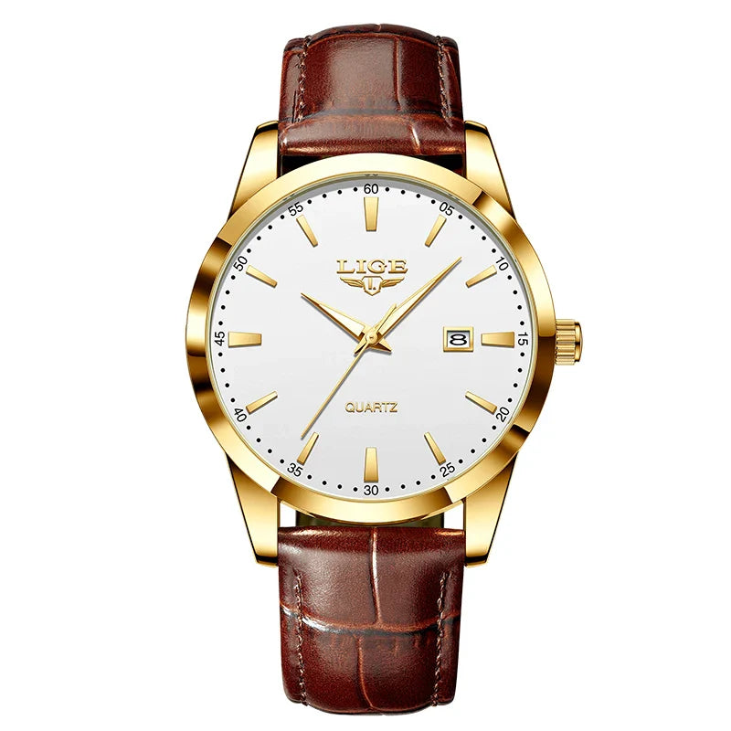 LIGE Women Watch Fashion Leather Military Sport Waterproof Watches For Women Top Brand Luxury Women's Bracelet Watch Reloj Mujer
