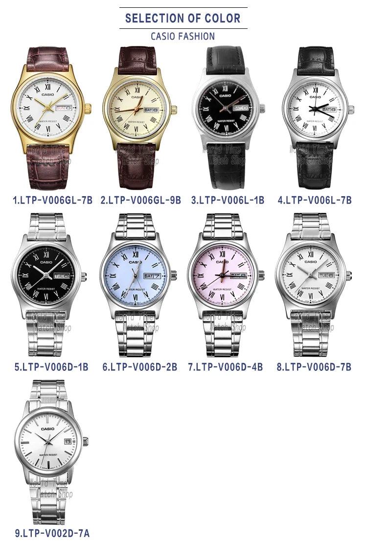 Casio watch women watches top brand luxury set Waterproof Quartz watch women ladies Gifts Clock  watch reloj mujer LTP-V006