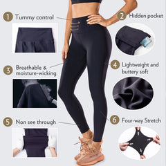 Women's Naked Feeling Yoga Pants 25 Inches - 7/8 High Waisted Workout Leggings