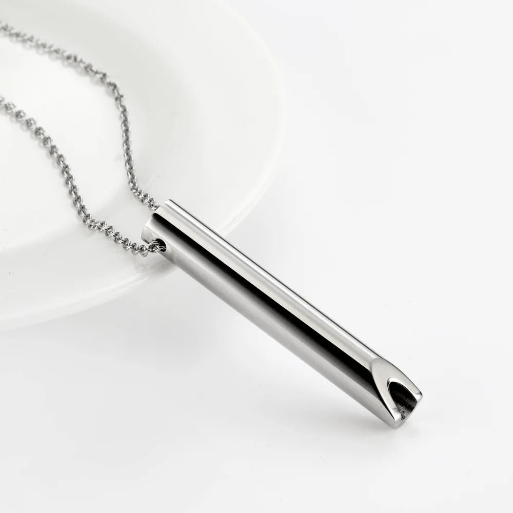 Stainless Steel Anxiety Breathing Necklace For Women Stress Relief Meditation Necklaces Yoga Ritual Female Jewelry Accessories