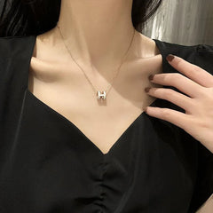 H Letter Necklace Female Simple Temperament All Clavicle Chain Internet Red