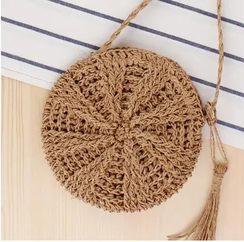 Straw Bags For Women Handmade Tassel Beach Bags Raffia Rattan