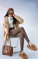 Autumn Winter Rabbit Fleece Thicken Boots Leggings Women