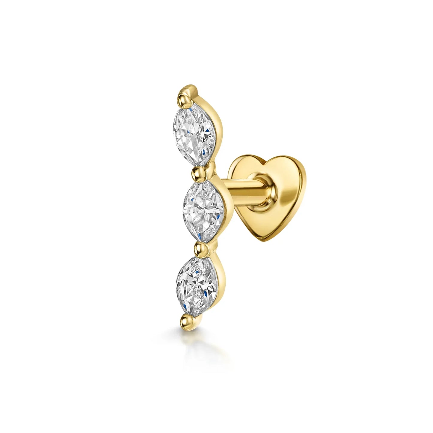 AIDE Heart Round Ball Flat Helix Piercing Earring 925 Sterling Silver Ear Studs Geometric Zircon Exquisite Trinket Studs Aretes