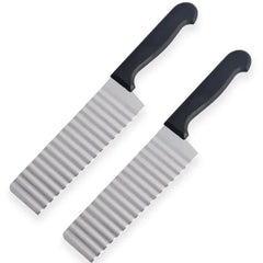 Stainless Steel Potato Chip Long Slicer Dough Vegetable Fruit Crinkle Wavy Slicer Knife