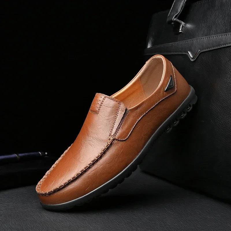 Men Dress Shoes Natural Leather Men's Brand Shoes Sale Formal Shoe Men's Cowhide Italian Genuine Leather Loafers Footwear Casual