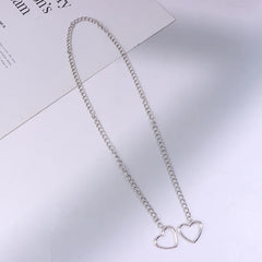 Slip Chain For Women Human Slip Chain Choker Collar Heart Chain Necklace Heavy Cuban