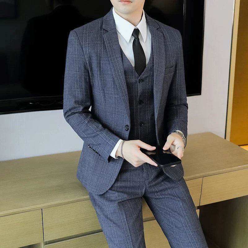 Tuxedo for Mens: Men's Stylish and Handsome 3/2 Piece Set Smart Casual Four Seasons