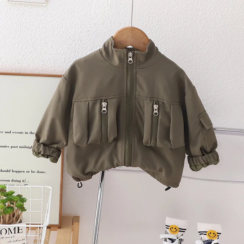 Baby Girl Clothes Children Boys Fashion Solid Zipper Jacket Toddler Casual Costume