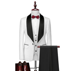 Jacket Vest Pants Business Groom Wedding Swallowtail Blazers Trousers Waistcoat