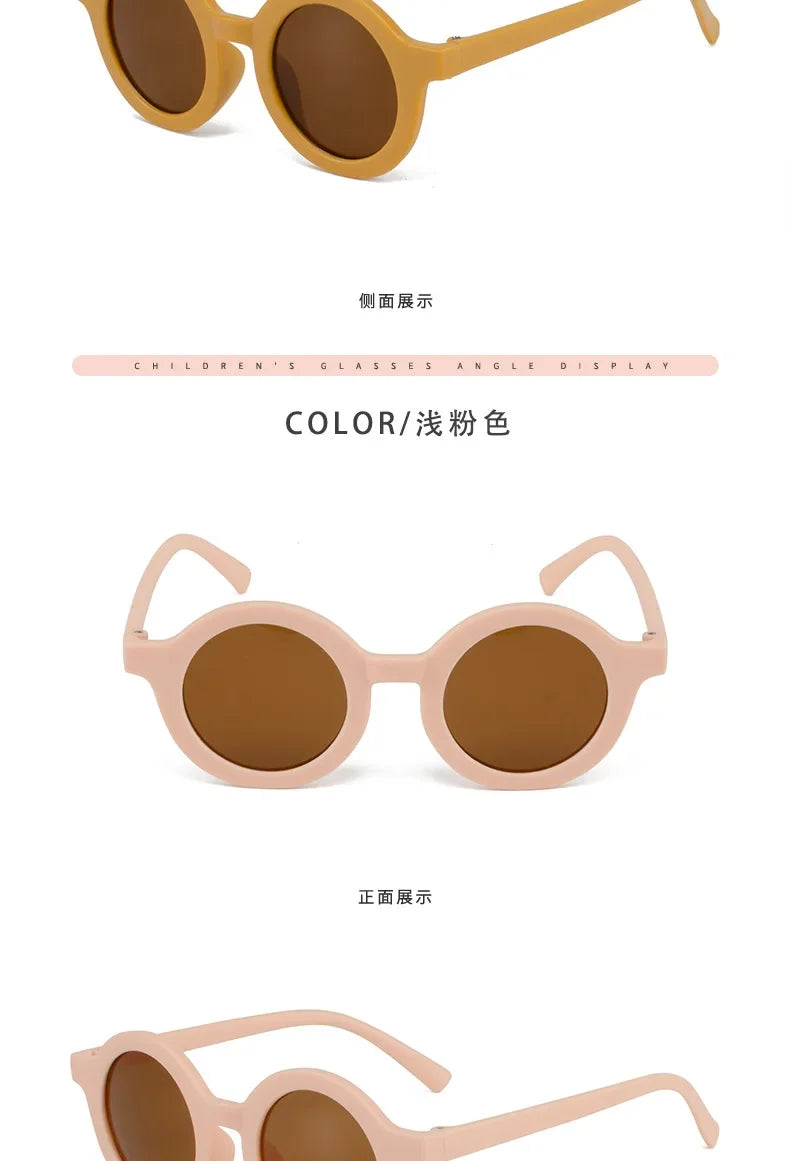 Children's sunglasses, inset style  round frame, 1-7 year old baby sunglasses, sun shading, sun protection