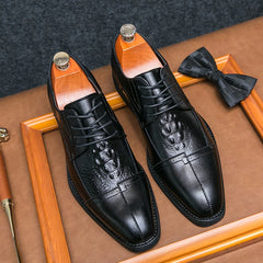 Luxury Fashion Derby Leather Shoes Business Office Dress Shoes