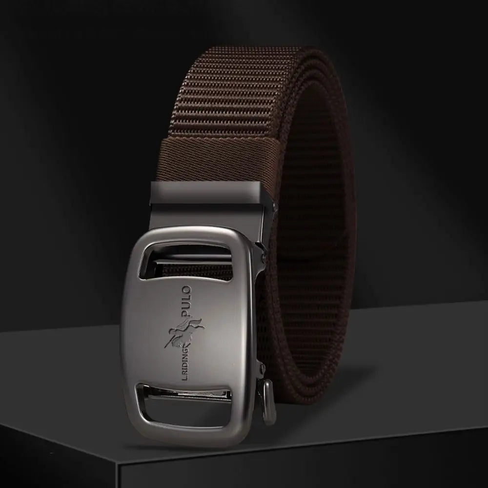 Black Automatic Buckle Belt Men Business Luxury Brand Quality Canvas Belt Casual Simple Wild Style Trendy Jeans Belt