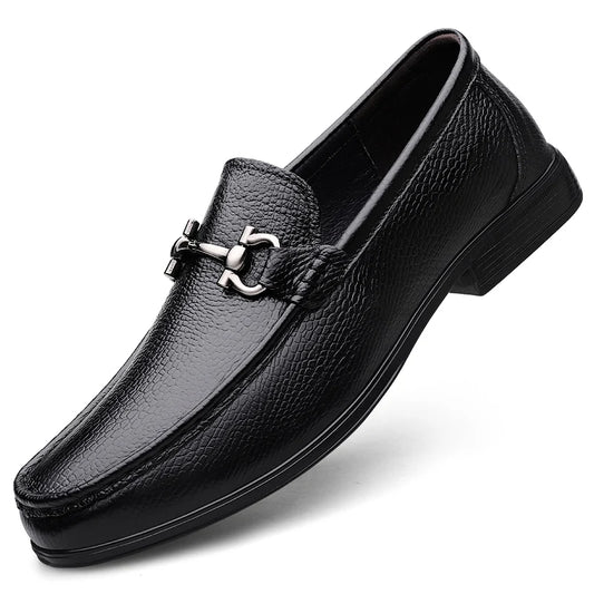Men Casual Shoes Brand Genuine Leather Mens Loafers Moccasins Breathable Slip on Driving Shoes Cow Leather Business Formal Shoes