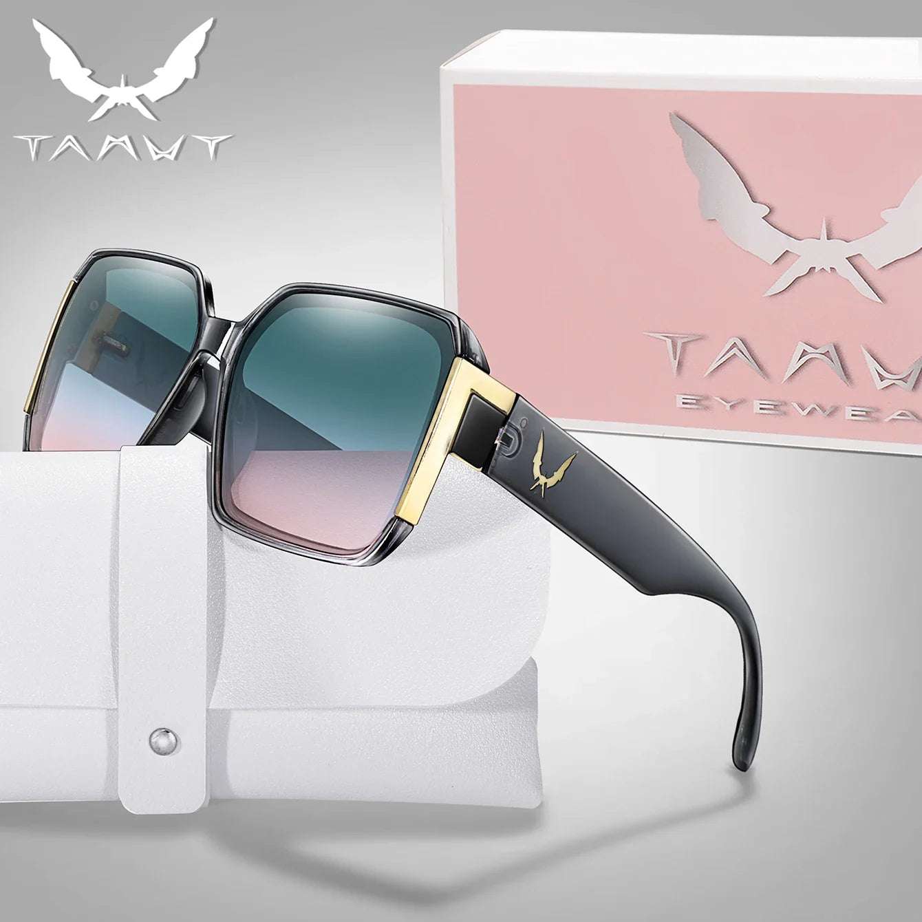 Fashion Sunglasses for Women Casual Square Shades with UV Protection for Daily wearing, Fishing, Driving, Golf, Travel With Box
