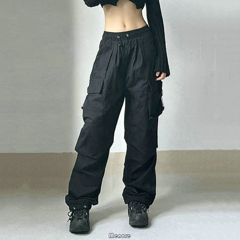 Y2k Cargo Pants Women Streetwear Casual Wide Leg Pants Harajuku Vintage