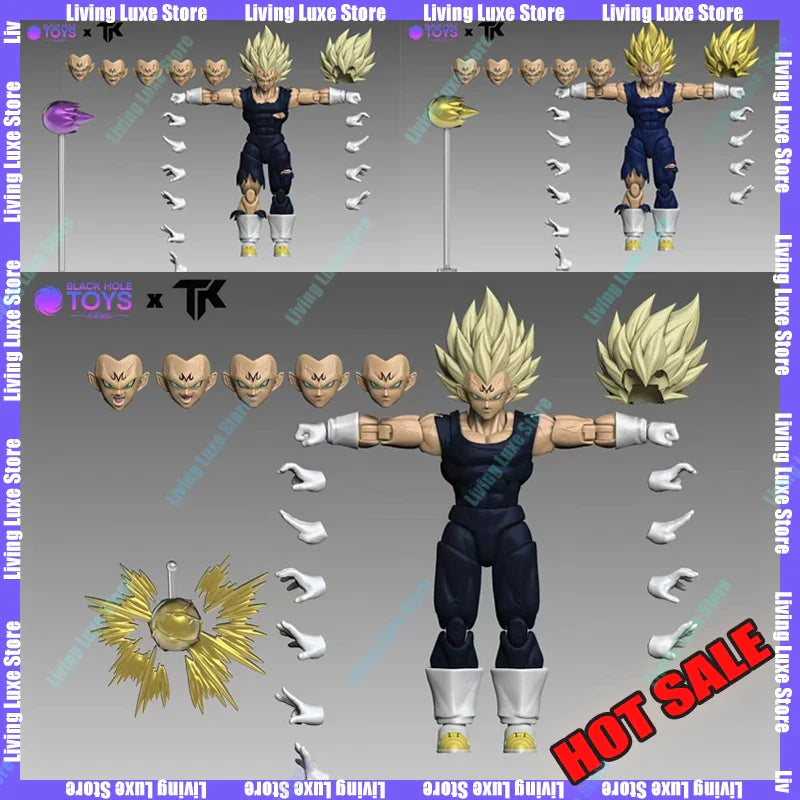 In Stock Black Hole Toys & TK Dragon Ball SHF Super Saiyan SSJ Majin Vegeta Full Power Anime Action Figures Models Gifts Kid Toy
