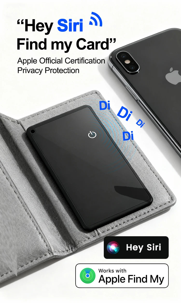Smart Wallet tracking Card For IOS Find My App Bluetooth Tracker Ultra-thin Smart Tag Waterproof Gps Locator Wireless Charging