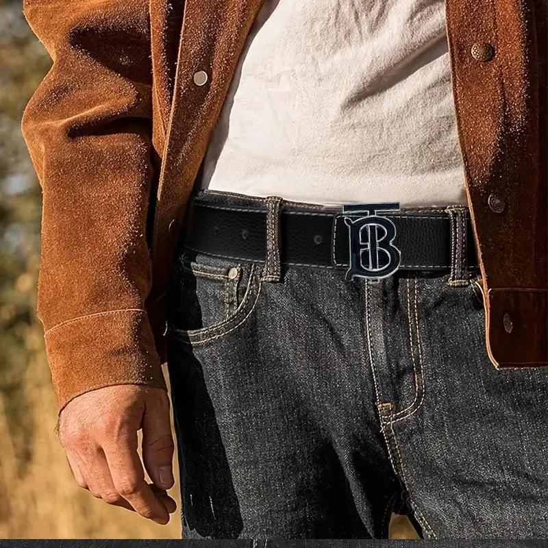 Men's Silver PU Leather Business Belt Cool Style Multi-Color for Jeans Dress Pants Office Wear
