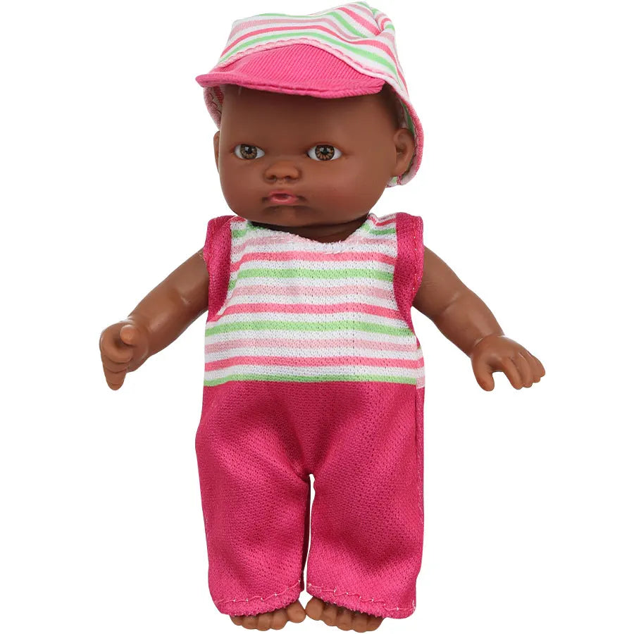 12cm Black Reborn Dolls  African Baby Doll With Pajamas Realistic Reborn Baby Doll For Kids Waterproof Vinyl Toys Gift