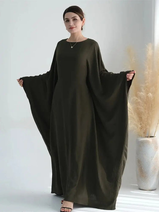 Ramadan Eid Crepe Batwing Butterfly Modest Abaya Dubai Luxury Muslim Jersey