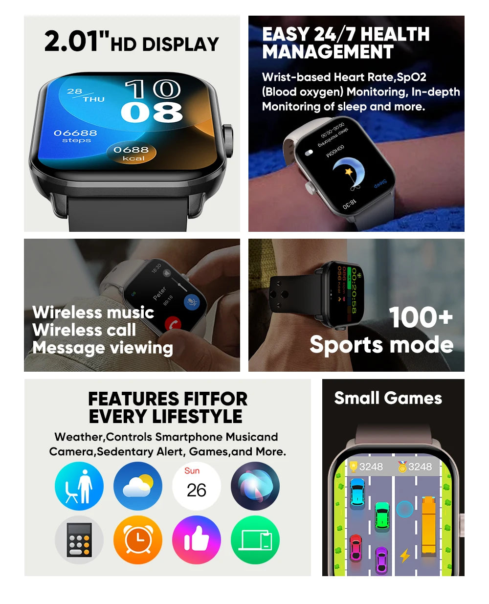 New BOXUXING Watch 5 Global Version Men Women HD AMOLED Screen Heart Rate Bluetooth Call GPS Track Waterproof Sports Smart Watch