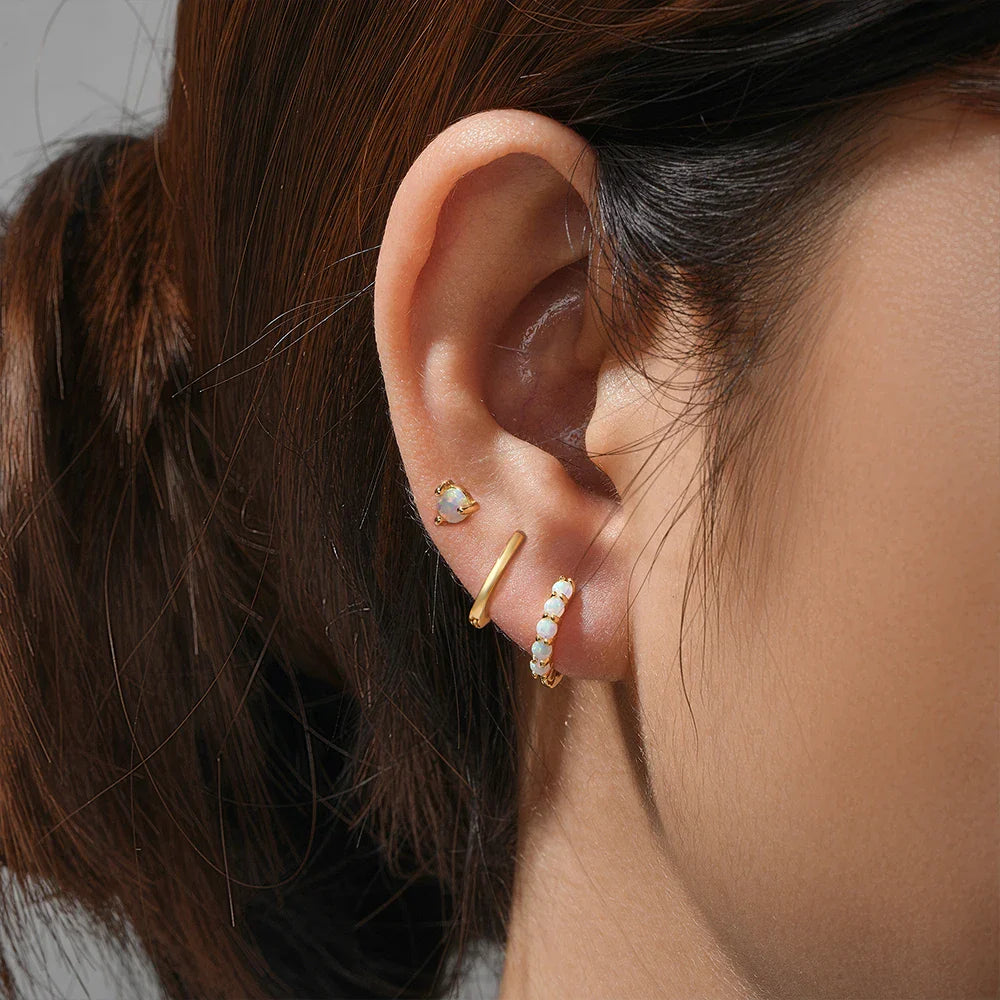 ROXI 925 Sterling Silver 3PCS DIY Hoop Earring With Piercing Stud Earring Set Women Men Party Wedding Jewelry Set pendientes 925