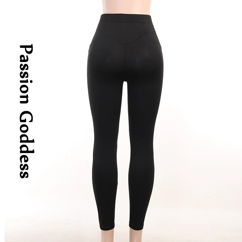 Fitness Women Letter Printed Slim Leggings High Waist Tight-fitting Legging Pants